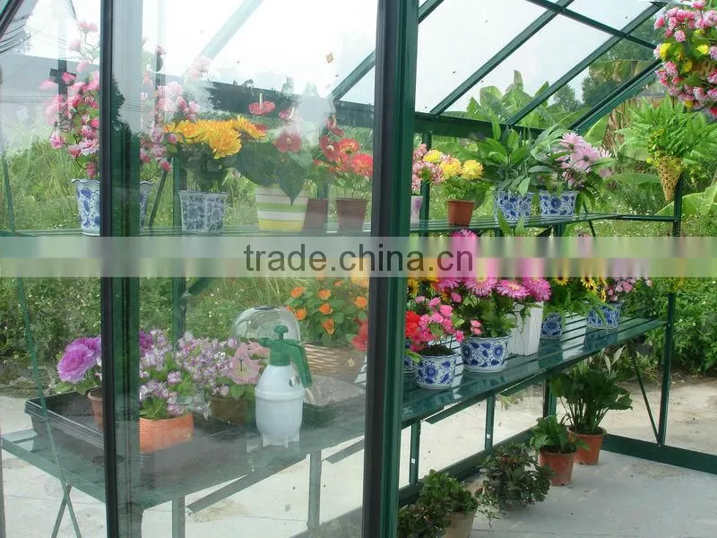 Indoor vegetable growing aluminium frame glass greenhouse