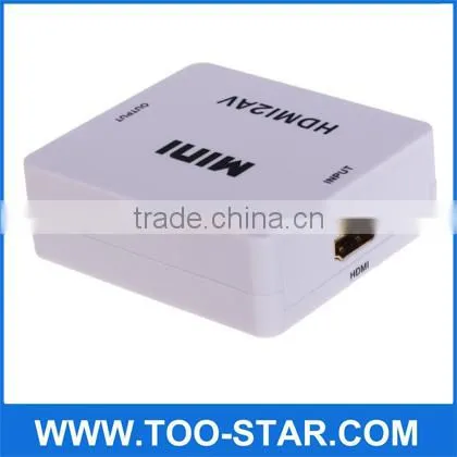 Portable White HDMI to AV Converter