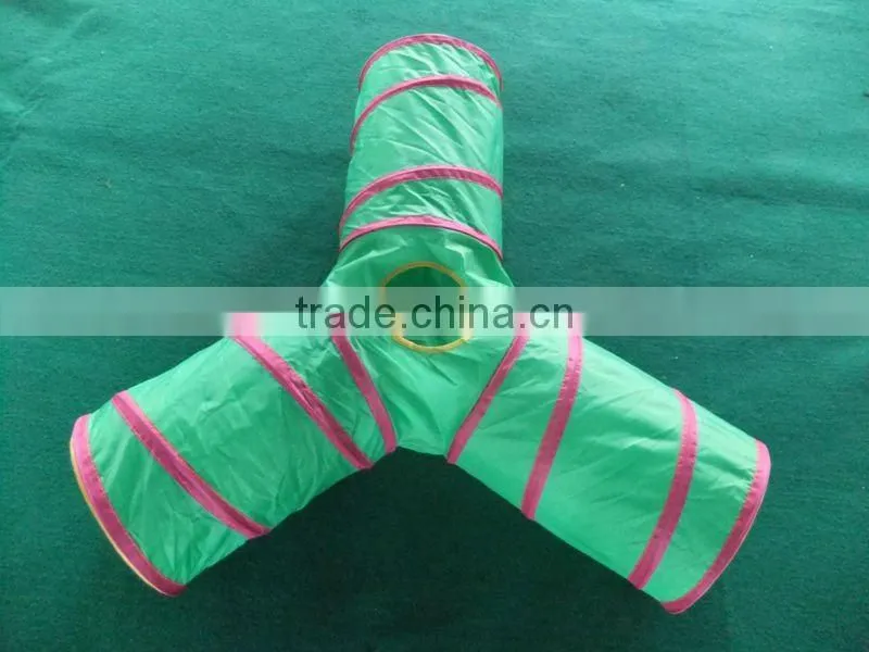 Pet Cat Dog Collapsible 3 Way Pet Crinkly Sounds Agility Train Tunnels and Tubes Toy for Small Medium