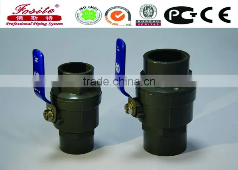 UPVC two pieces ball valve with IRON/ABS handle(socket/thread)
