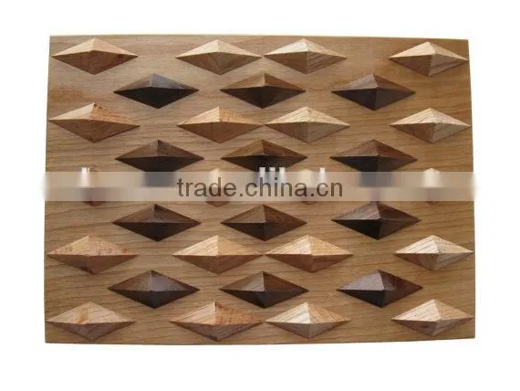Wooden Trivet with Polyhedron Wooden Placemat Joint Cutting Board 2016 New Desin Kitchenware