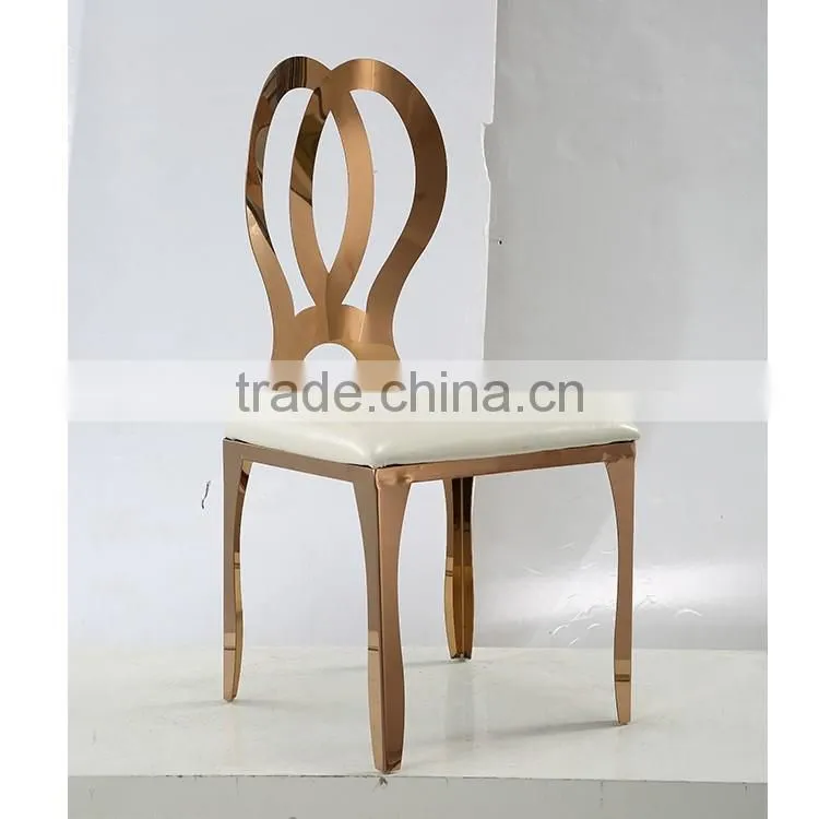 latest banquet rose gold stainless steel dining chair with dinner