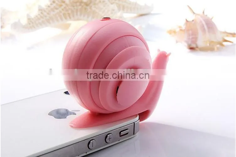 2015 New Arrival Best Present Gift Mini Speaker Snail Shape Mini Speaker Which Could Be Stand For Mobile Phones