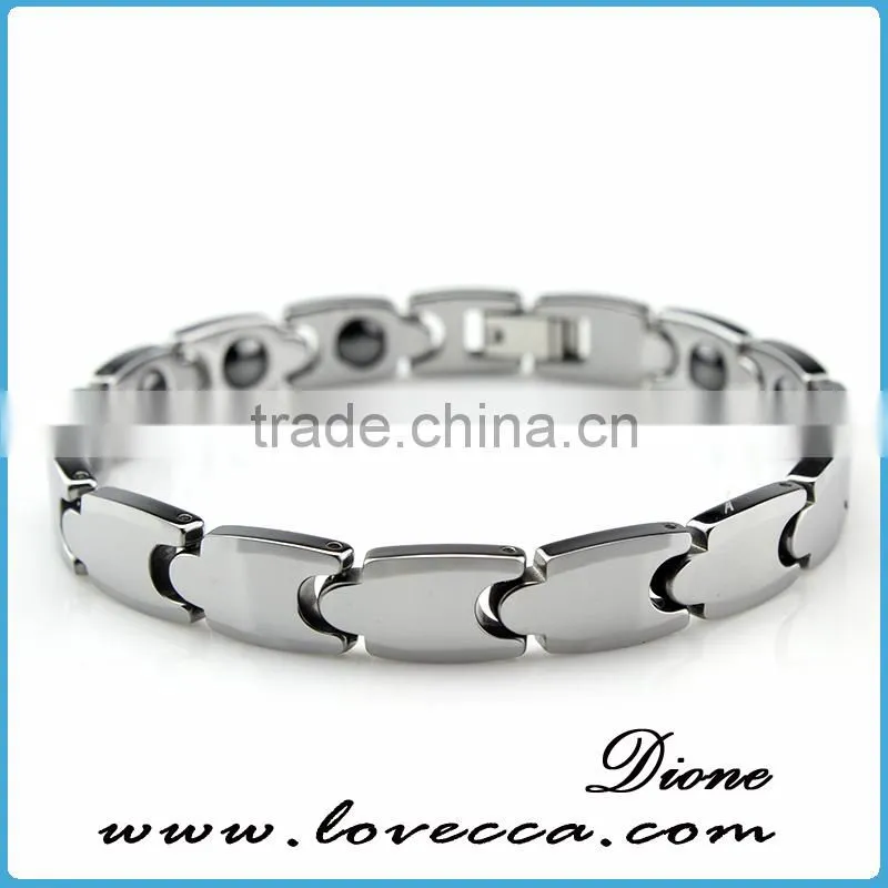 Mens germanium and tourmaline bracelet, germanium ceramic bracelet