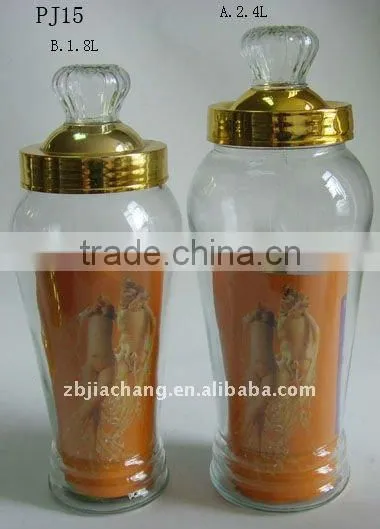 2.4L & 1.8L golden clear glass dispenser