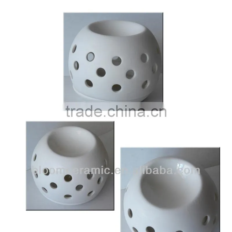 Circle design white ceramic oil burners