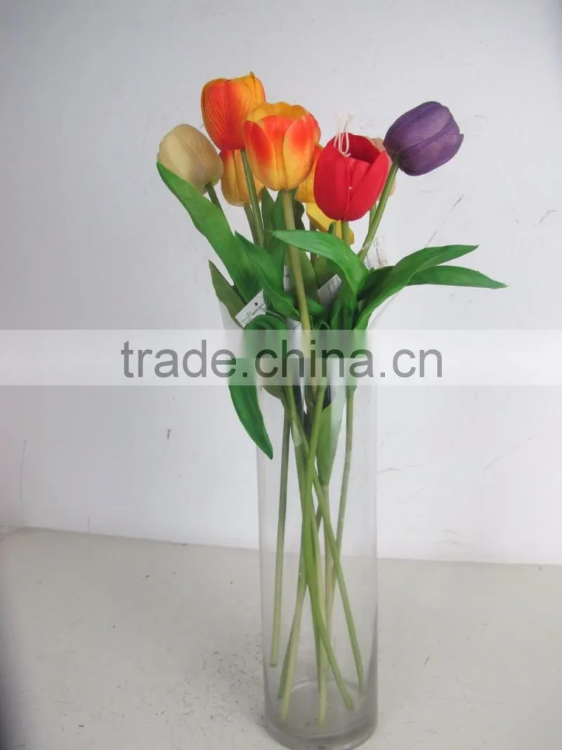 factory made 60cm lengh single colorful fake plastic flower good quality for interior decoration