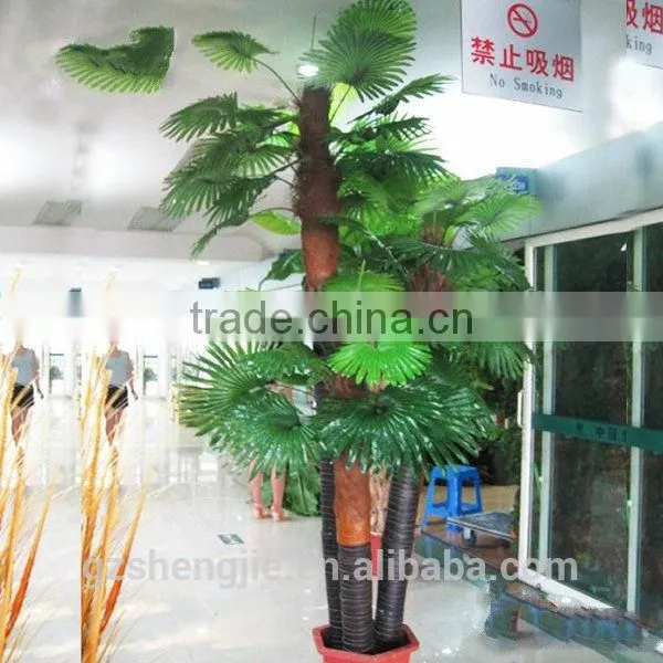 LXY081124 three trunk fake palm tree plastic artificial bonsai tree for sale