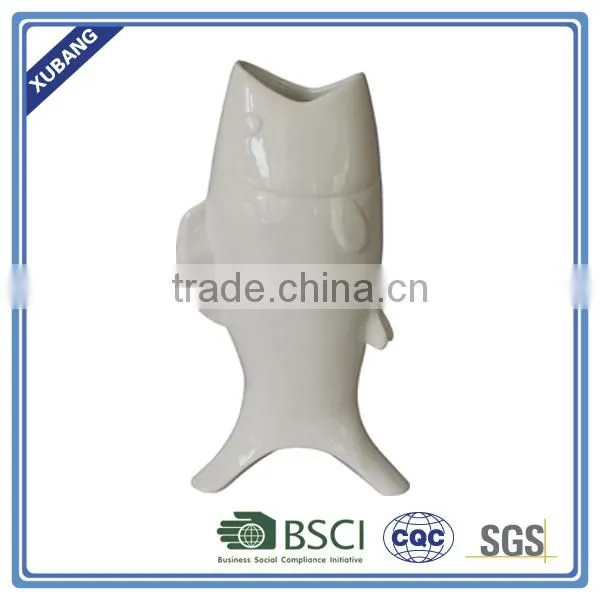 Low Price High Quality Resin Decorative Fish Open Mouth Vase