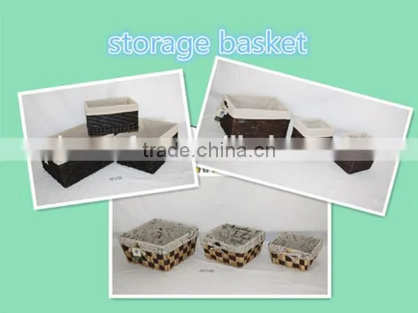 Gray Paper String Hand-made Storage Basket for Storage Sundries