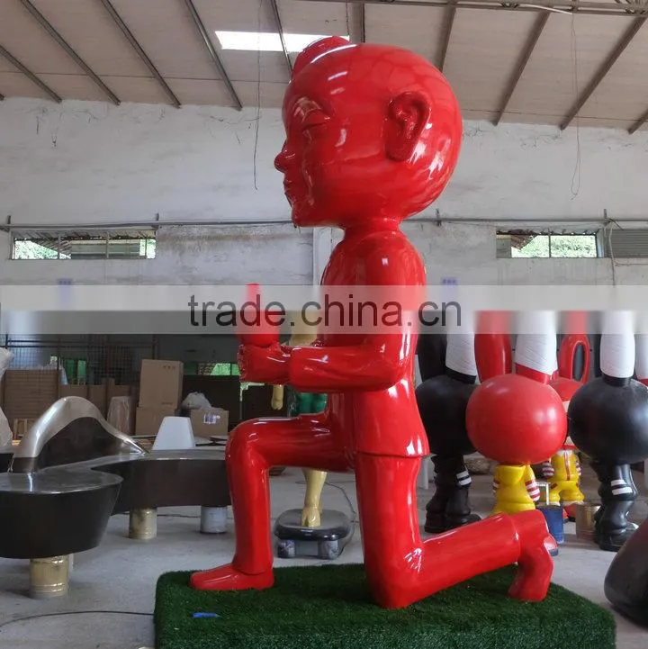 H4 meters fiberglass man sculpture