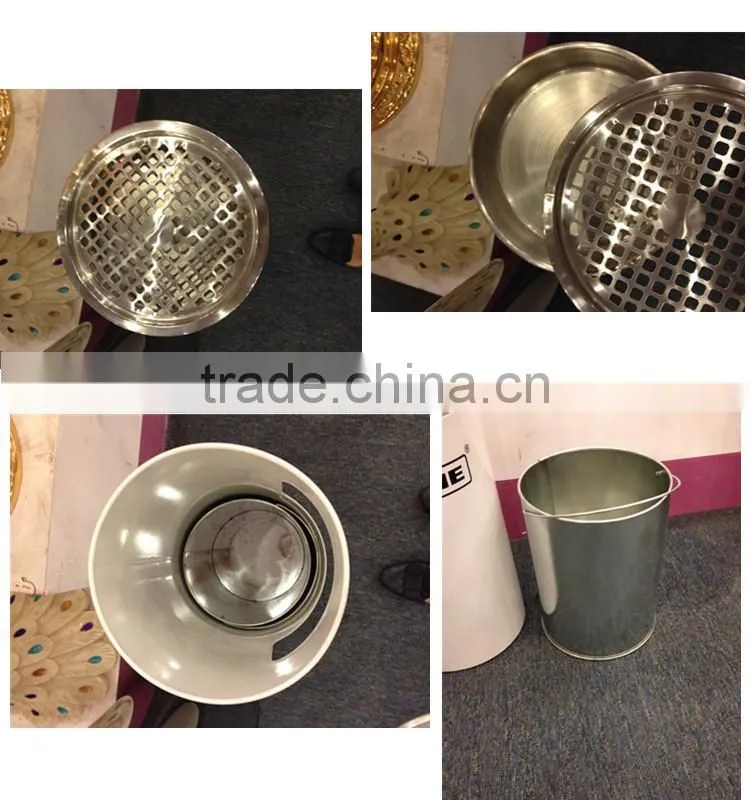 Round metal Color coded dustbin with ashtray GPX-17