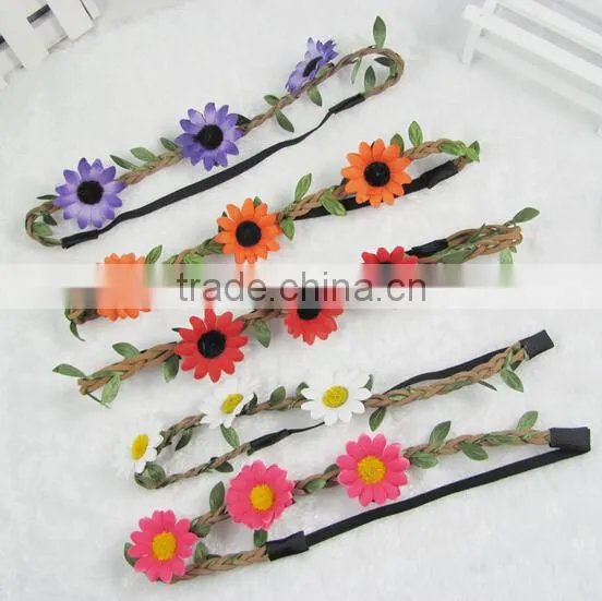 chrysanthemum garland head wreath/fabric flower/leaf wreath