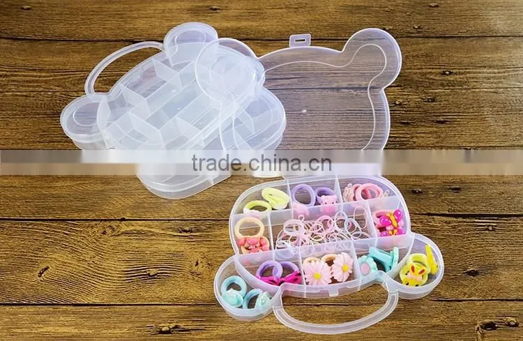 PP Plastic Cartoon Beads Clear Storage boxes Transparent with Handle