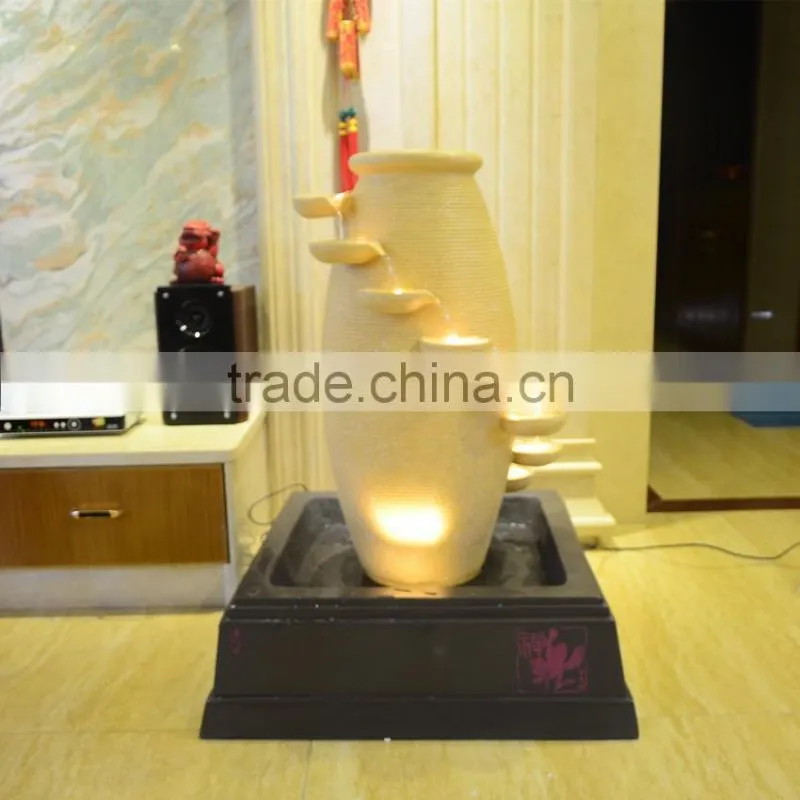led resin indoor decoration/ resin water fountain with led light
