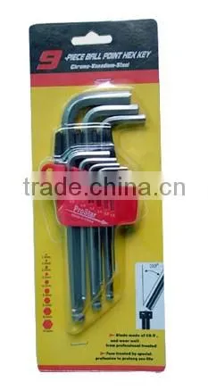 Hot sale for 9pcs Hex Key Wrench (ball end, Long size)