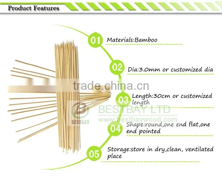 Factory monthly hot sell rotating bbq skewer/bamboo skewer with custom logo/