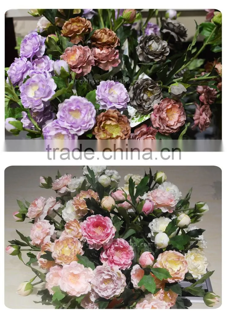 hot sell small single stem artificial ranunculus hotel home arrangement