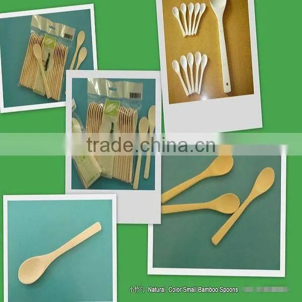 disposable carbonized dark bamboo bambu soup serving baby spoons