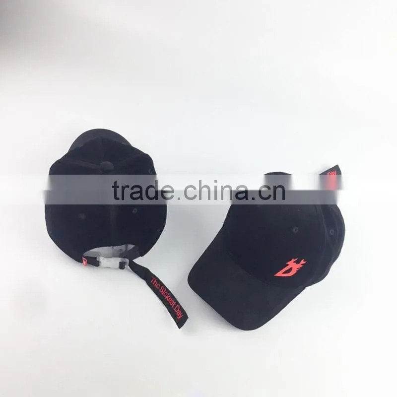 Flat Embroidery Baseball Cap Velvet Fabric Dad Hat