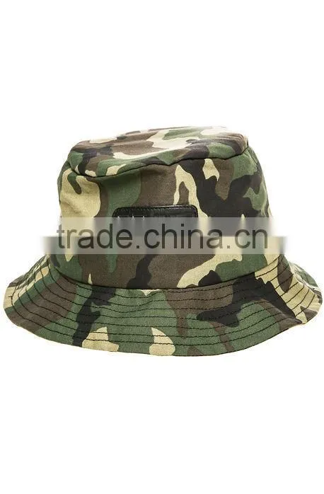 Woven label Camo Cotton Custom Printed Sublimation Bucket Hat