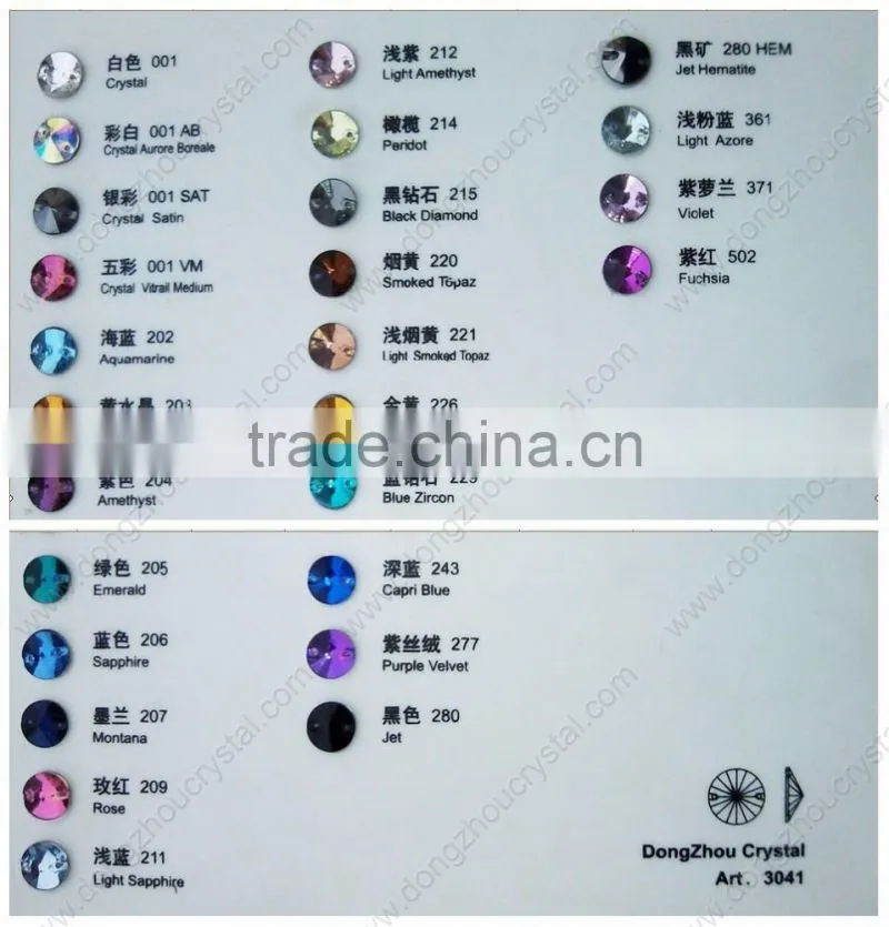Hot Hot Hot! Fine cut! Fine transparency! Dongzhou high quality crystal sew on round stones