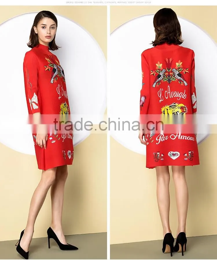 Factory direct women colorful printing polyester fabric dresses