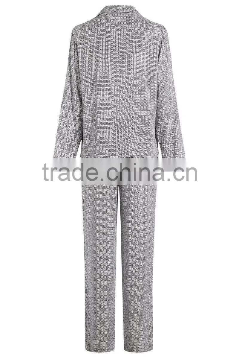 Printed button up pictures of women in sleepwear