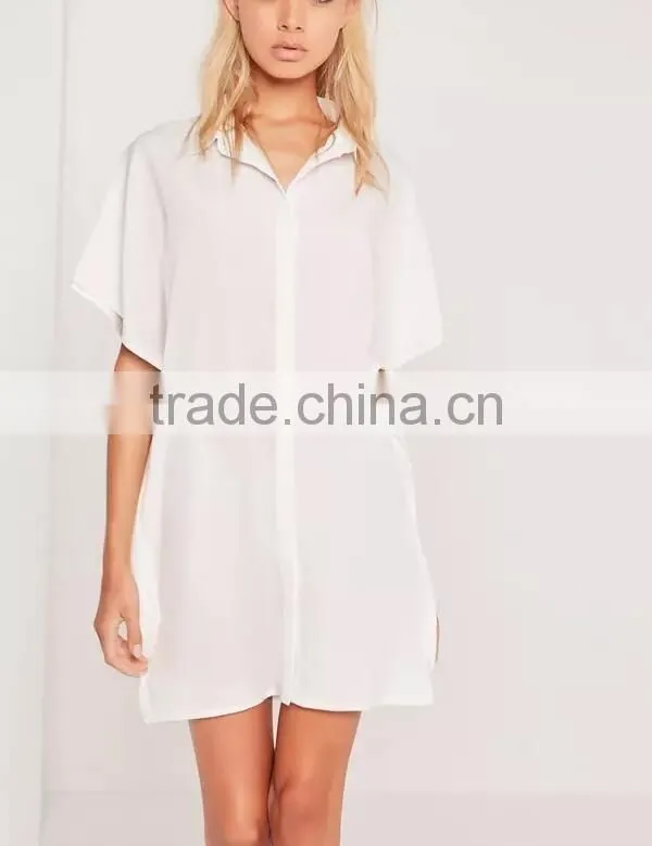 Summer women's fashion long shirt dress for female