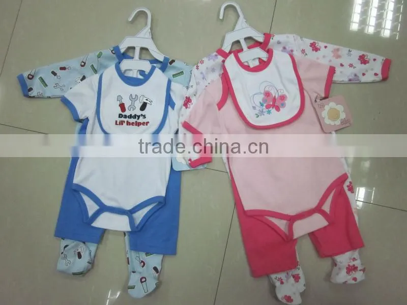 Baby 4pcs clothing set/baby wear/baby garment/newborn baby clothing/kid clothes
