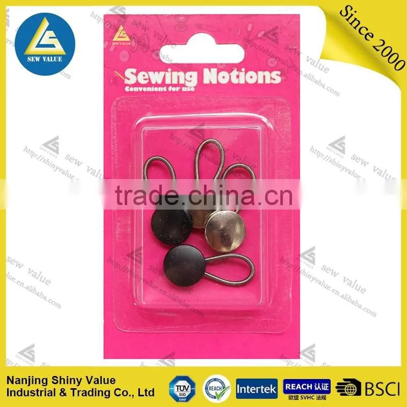 Silver and black color assorted 4pcs pack shirt button extenders