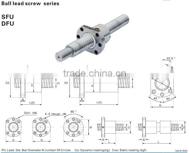 25mm ball screw SFU2505 for CNC machine