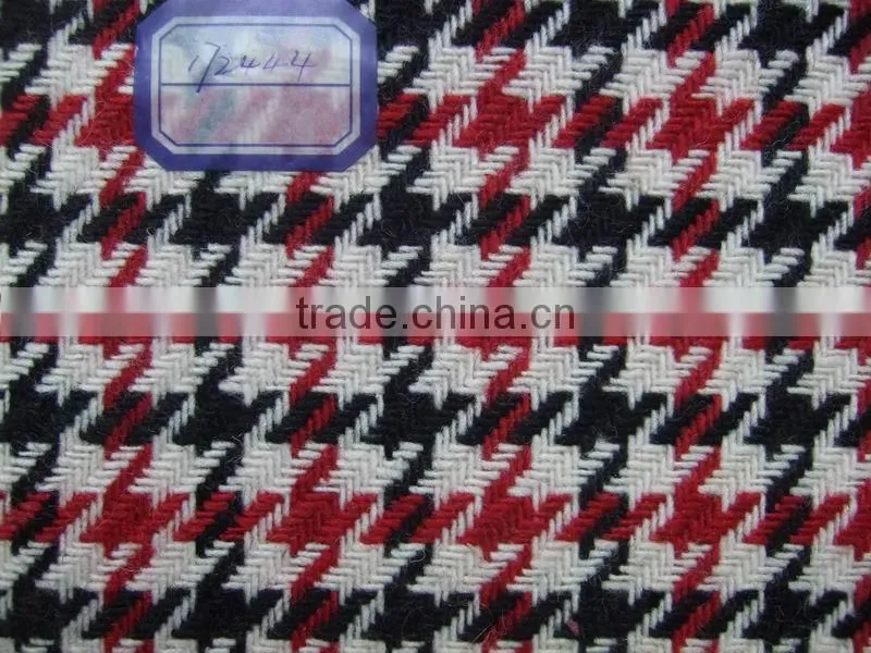 Popular houndstooth tweed woollen fabric, herringbone tweed fabric, woolen fabric, herringbone windowpane tweed fabric