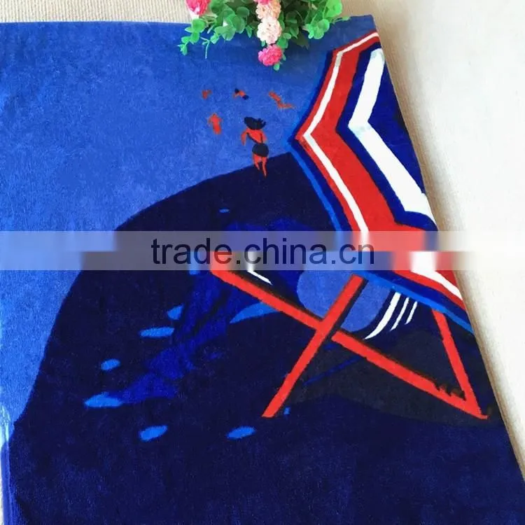 Soft touch reactive print microfiber swimming towel
