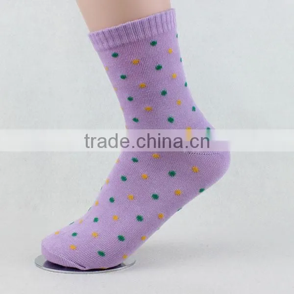 winter 100%cotton dots women tube socks