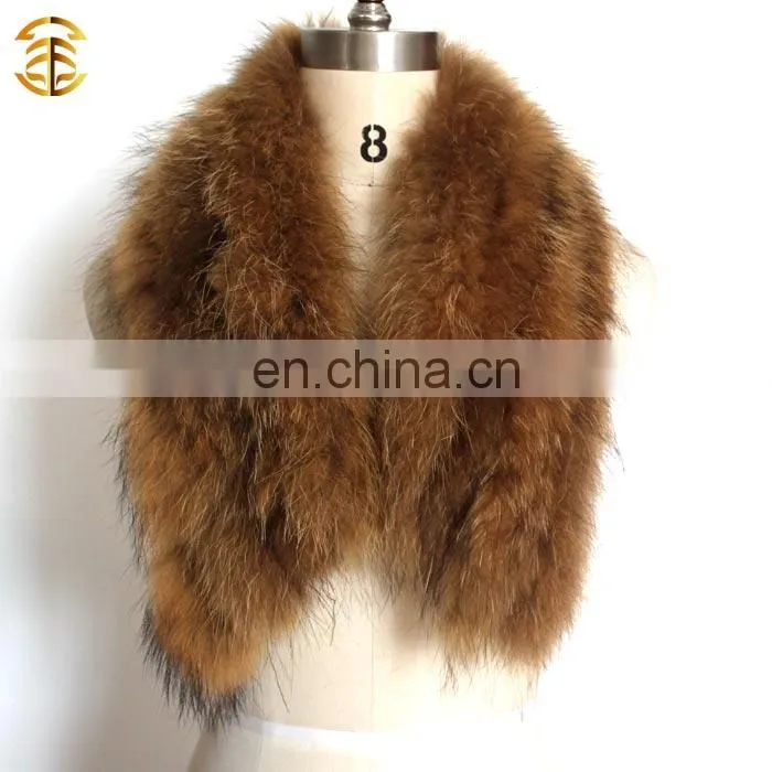 Natural Top Quality Color Real Raccoon Fur Collar for Jackets