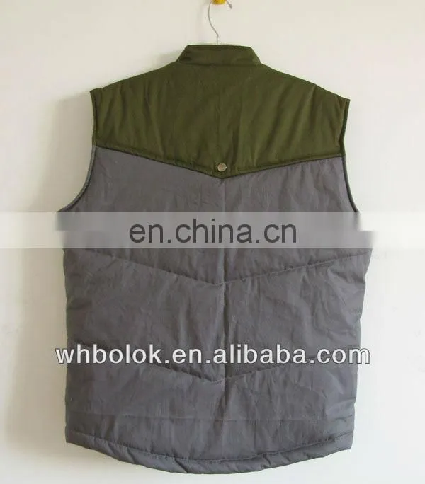 Padded vest quilted waistcoat winter 100 cotton casual vest