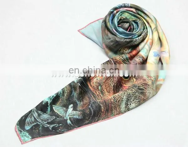 Ladies digital print silk scarf,custom bandana