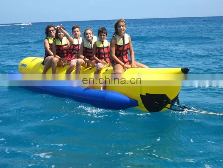 Surfing boat banana towable inflatable pontoons