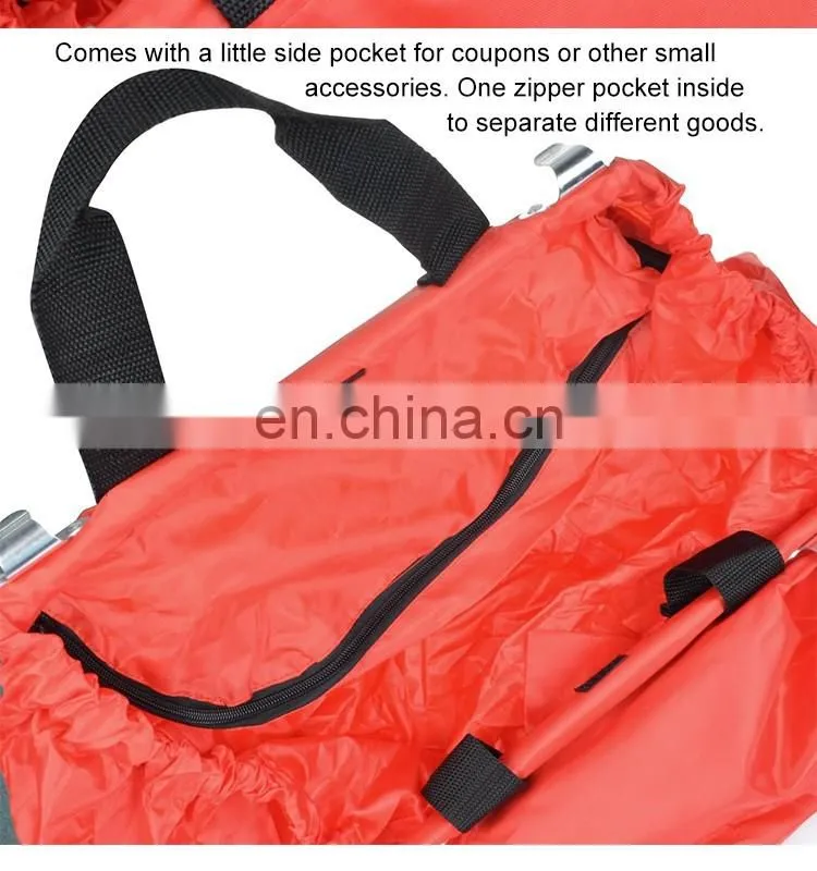 Foldable trolley cart supermarket shopping bags, multifunctional reusable shopping cart bags