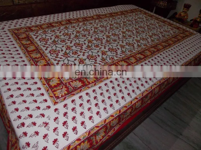 Indian Handmade Cotton Bedspread/Ethnic Cutwork Designer Double Bed Size Bedspreads/Sophisticated Cut Work Bedsheet