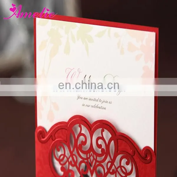 ACW2007 Red Stock Lovely Wedding Invitations Cards