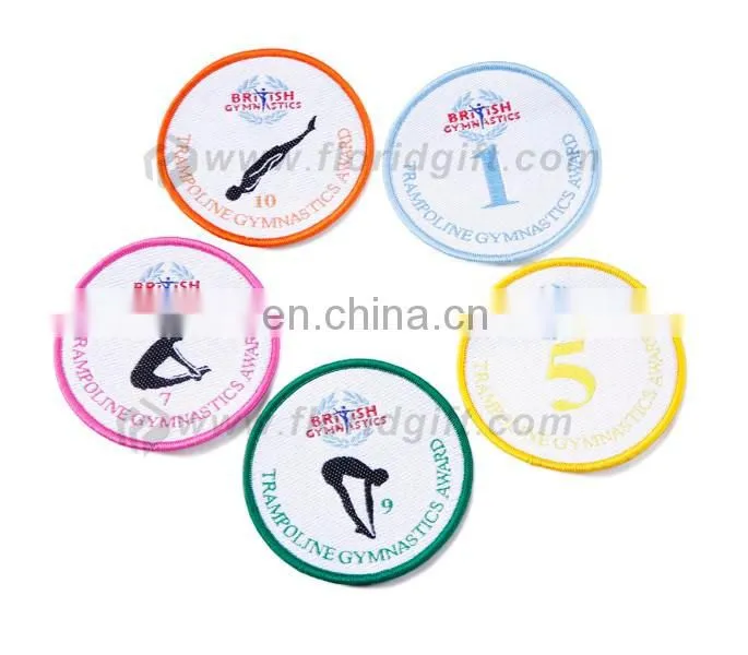 Wholesale school uniform woven badge patch/Custom Garment Woven Patch Label