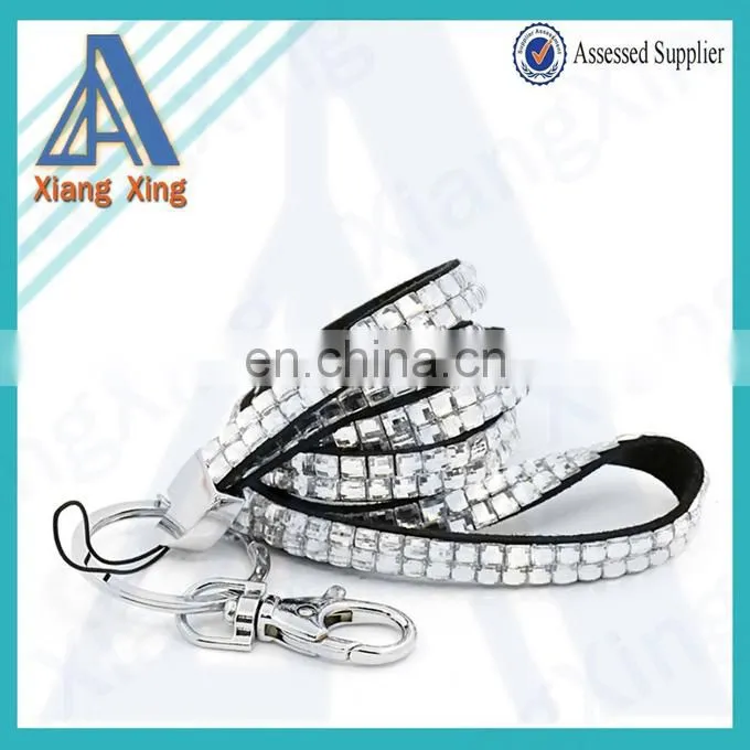 Solid color rhinestone bead cell phone wrist strap for sale