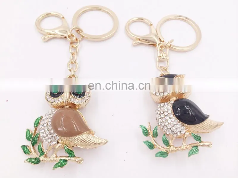Cute Pearl Owl Keychain Purse Bag Pendant Charm Keyring Key Chain
