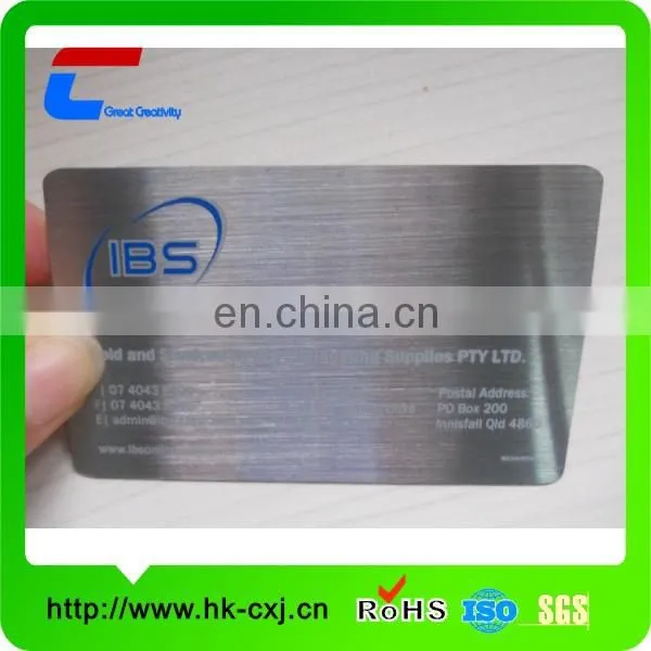 die cut metal business card with brush
