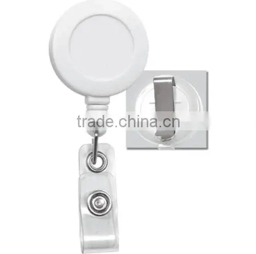 LOT OF 10 WHITE BELT CLIP ID HOLDER REELS nurse card badge work card pull