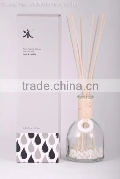 245ml Home fragrance Aroma Reed Diffuser with glass bottle and clay stone SA-0033