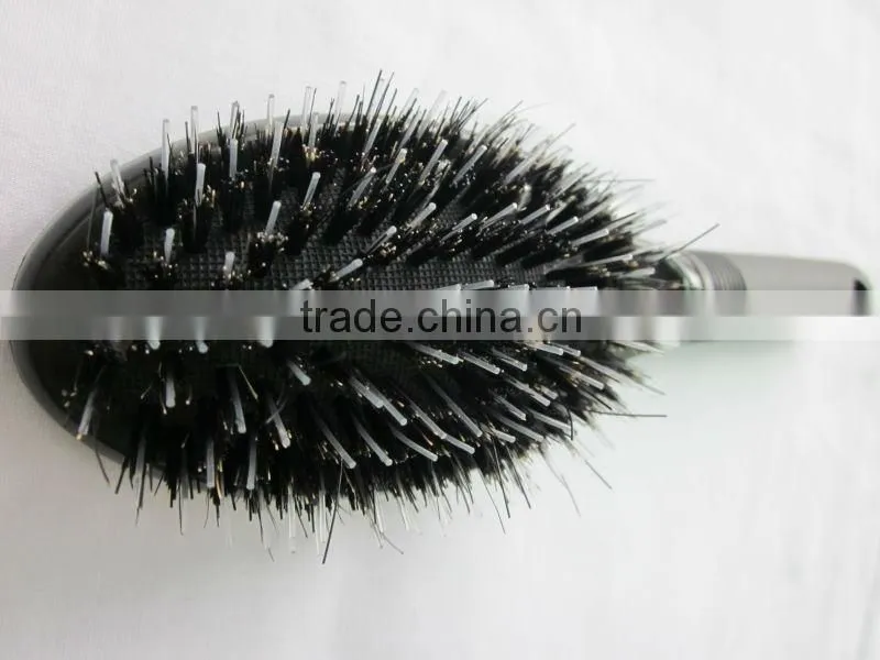 Hog Bristle Hair Extension Black Plastic Brush
