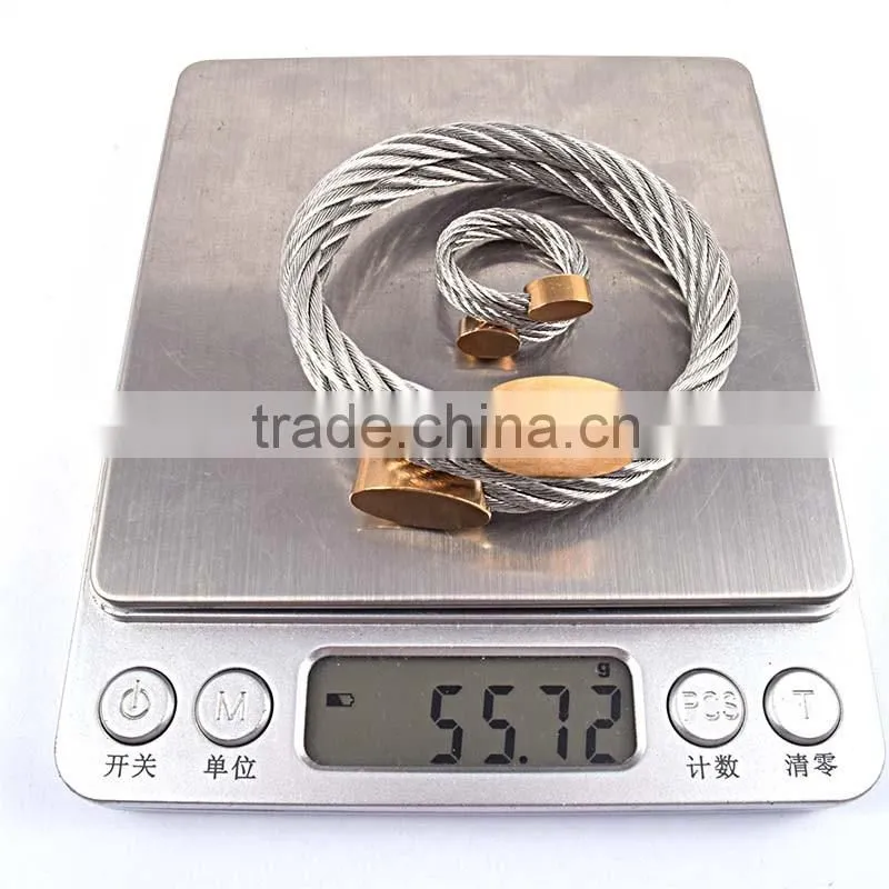 fashion jewelry 2016 wire stainless steel bracelet & rings costume african jewelry sets